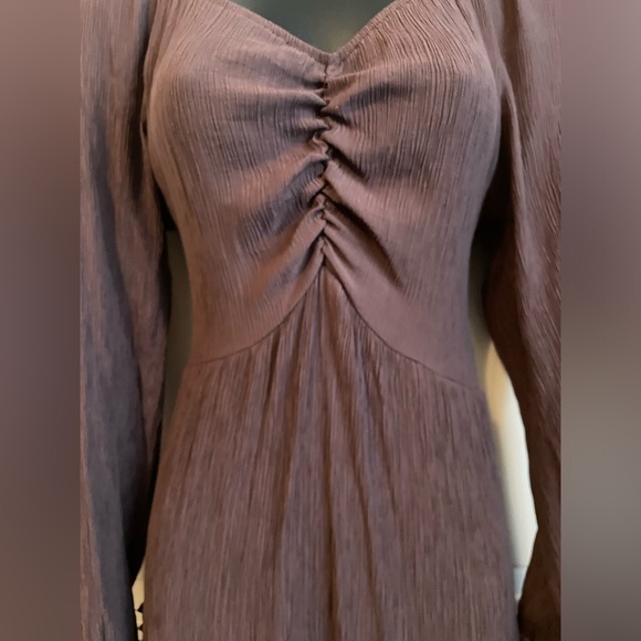 157- Brown V Neck Tiered Maxi Dress - Picture 3 of 12